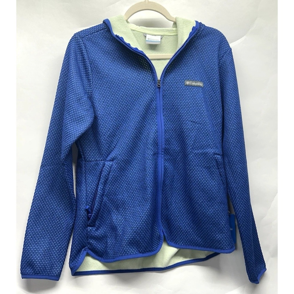 Columbia Women's Almond Creek Large Full Zip Blue Hooded Jacket NEW (D3)
